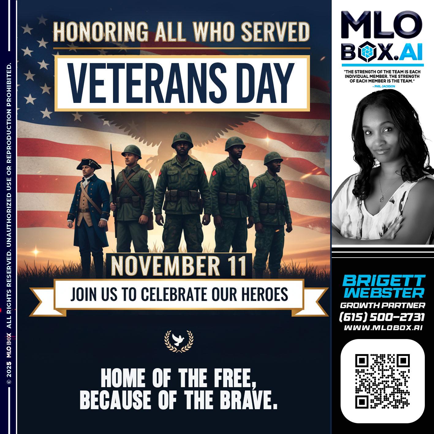 VETERANS DAY - Brigett Webster -Mortgage Loan Expert