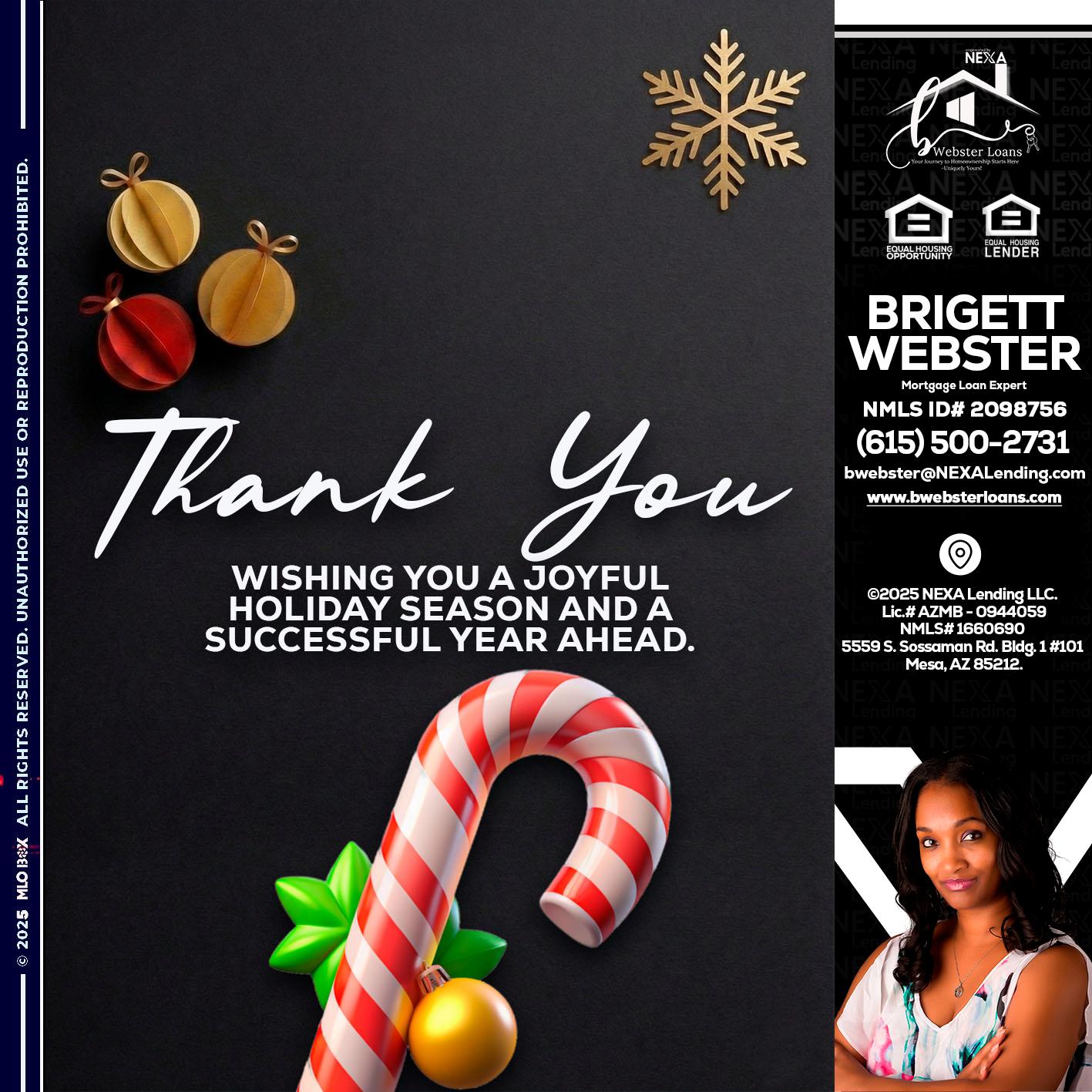 THANK YOU - Brigett Webster -Mortgage Loan Expert