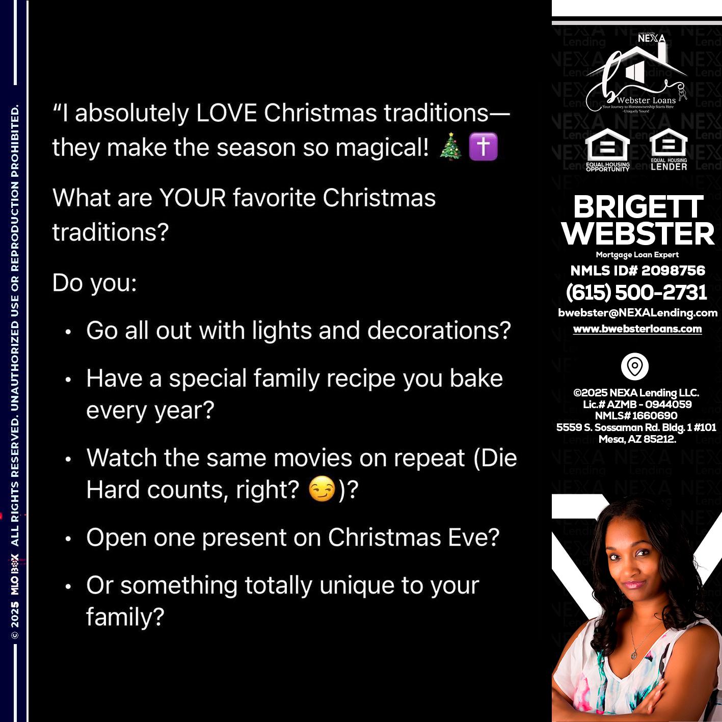 I love christmas - Brigett Webster -Mortgage Loan Expert