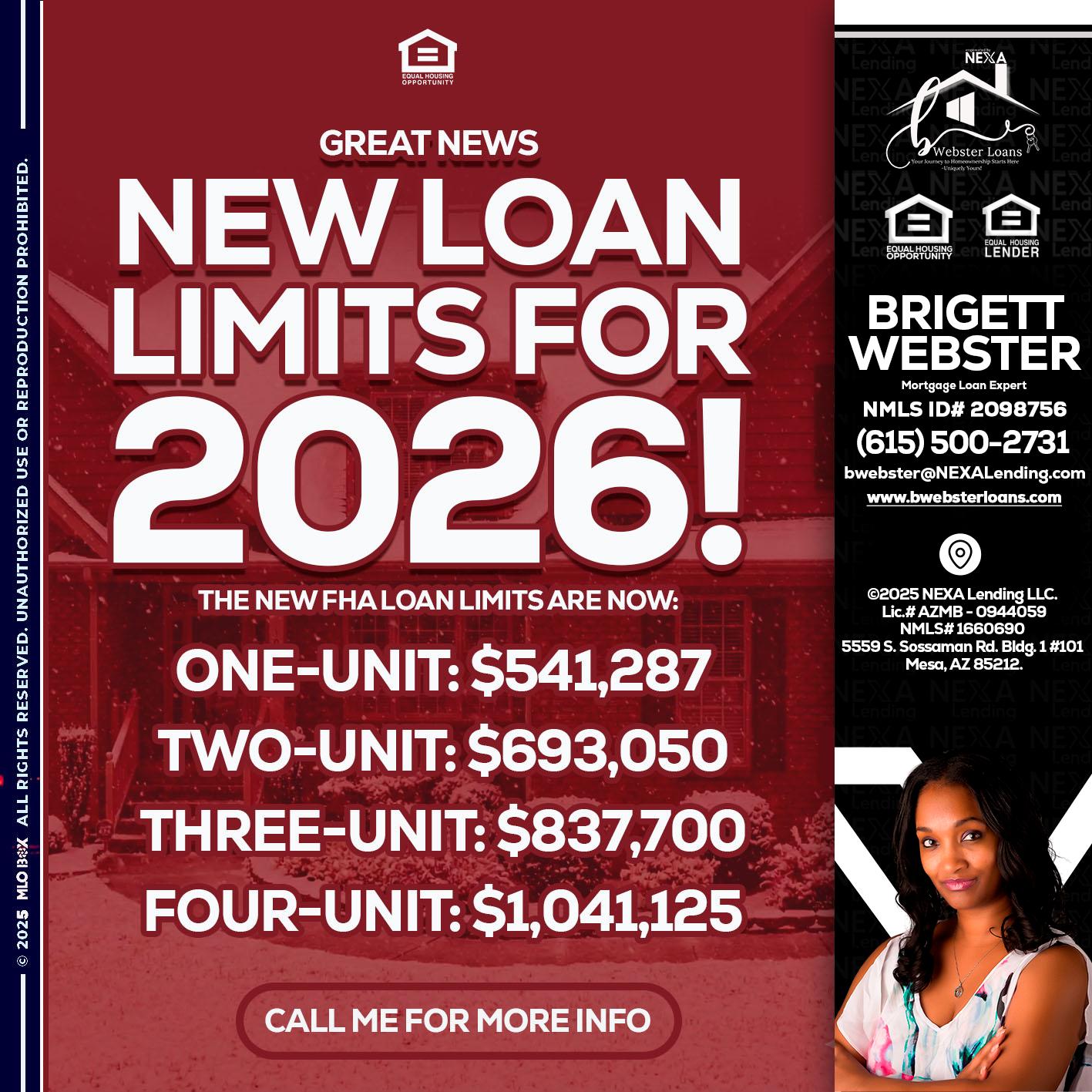loan limits - Brigett Webster -Mortgage Loan Expert