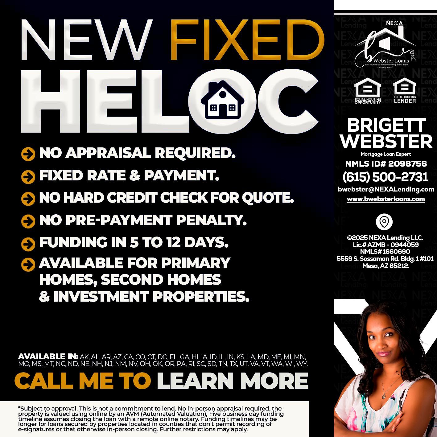 HELOC - Brigett Webster -Mortgage Loan Expert