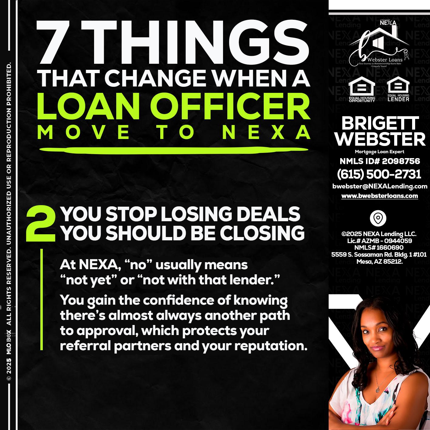 7 THINGS (2) - Brigett Webster -Mortgage Loan Expert