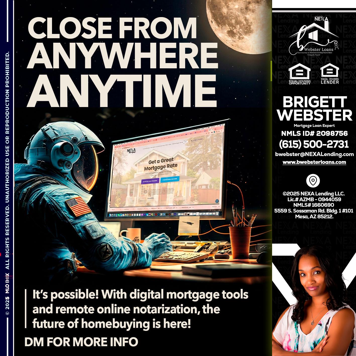 close from - Brigett Webster -Mortgage Loan Expert