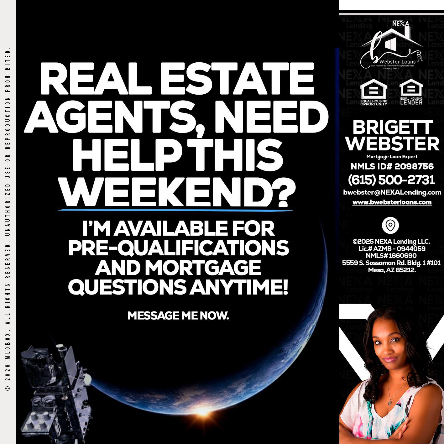 REAL ESTATE AGENTS - Brigett Webster -Mortgage Loan Expert