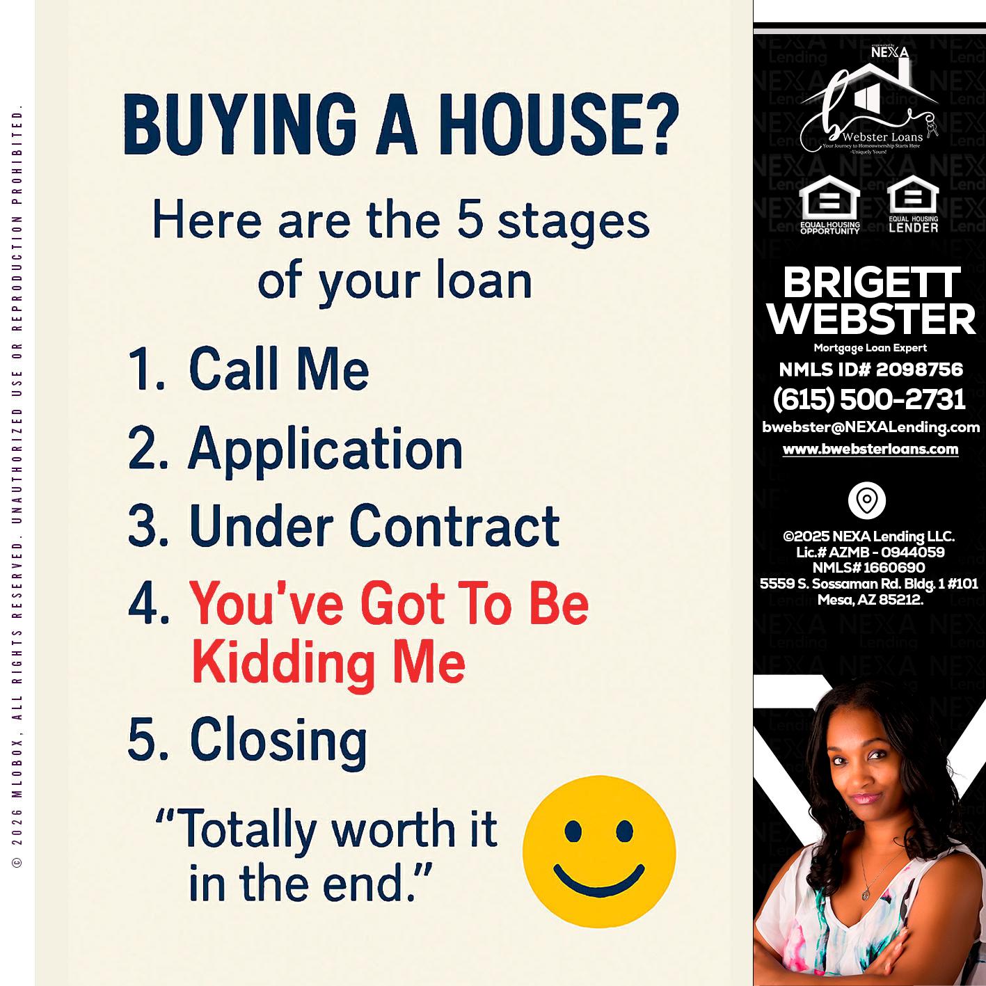 BUYING A HOUSE - Brigett Webster -Mortgage Loan Expert