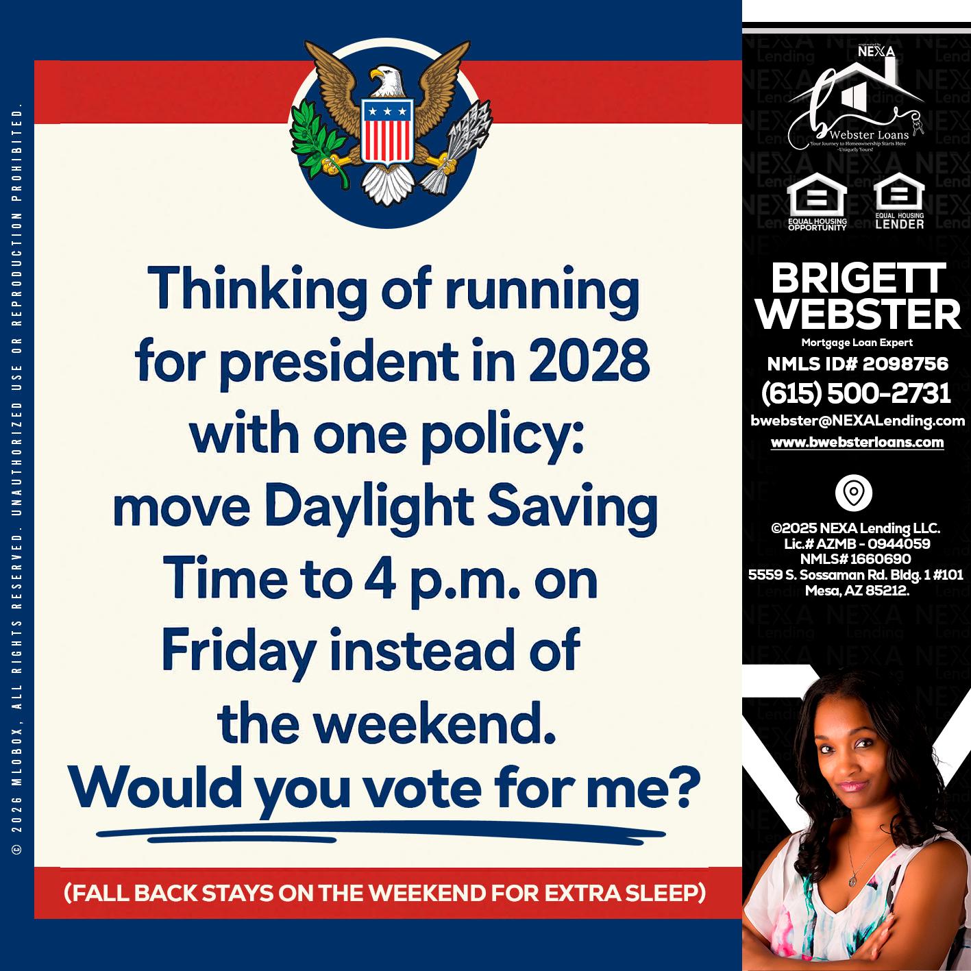 THINKING OF RUNING - Brigett Webster -Mortgage Loan Expert