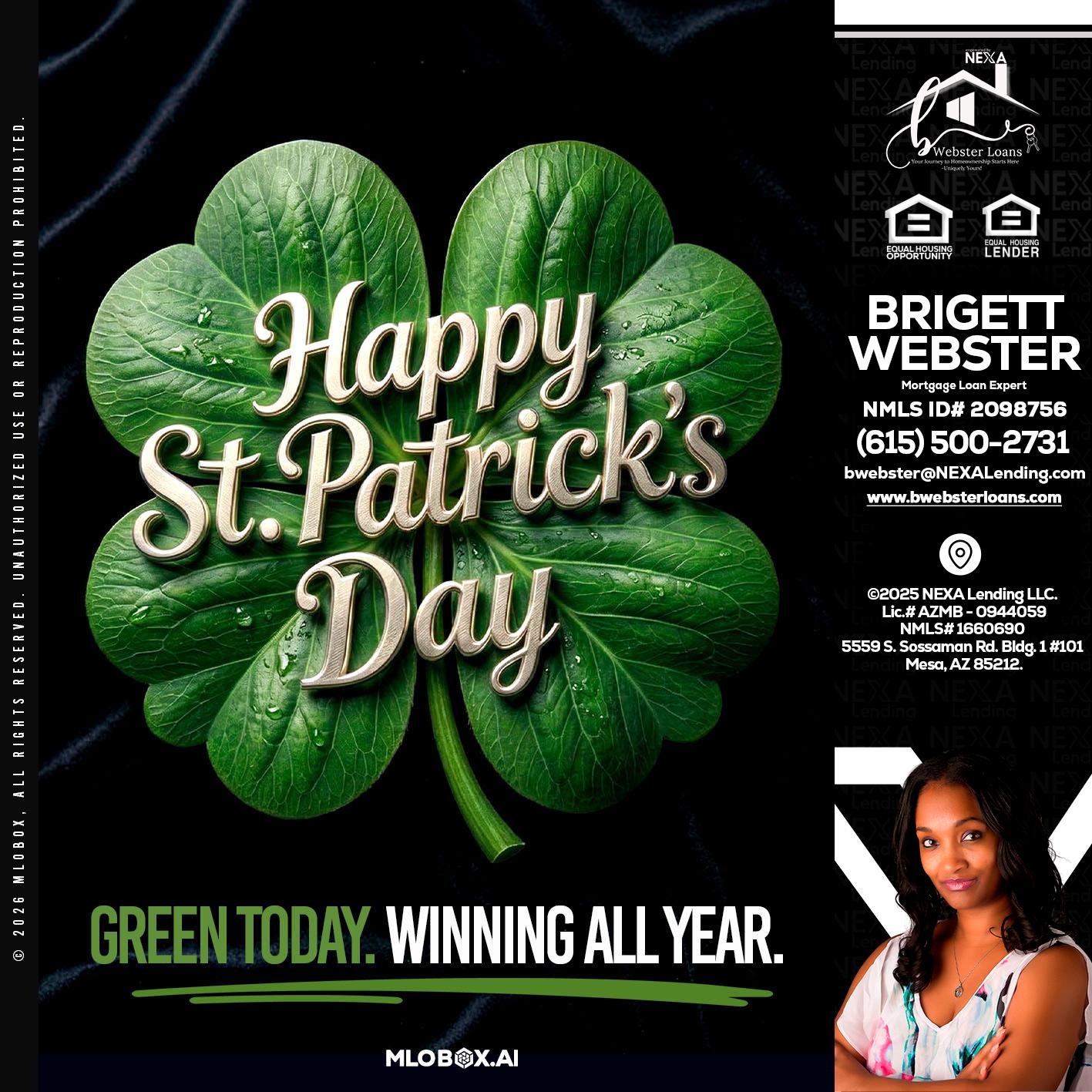 happy st. Patricks day - Brigett Webster -Mortgage Loan Expert
