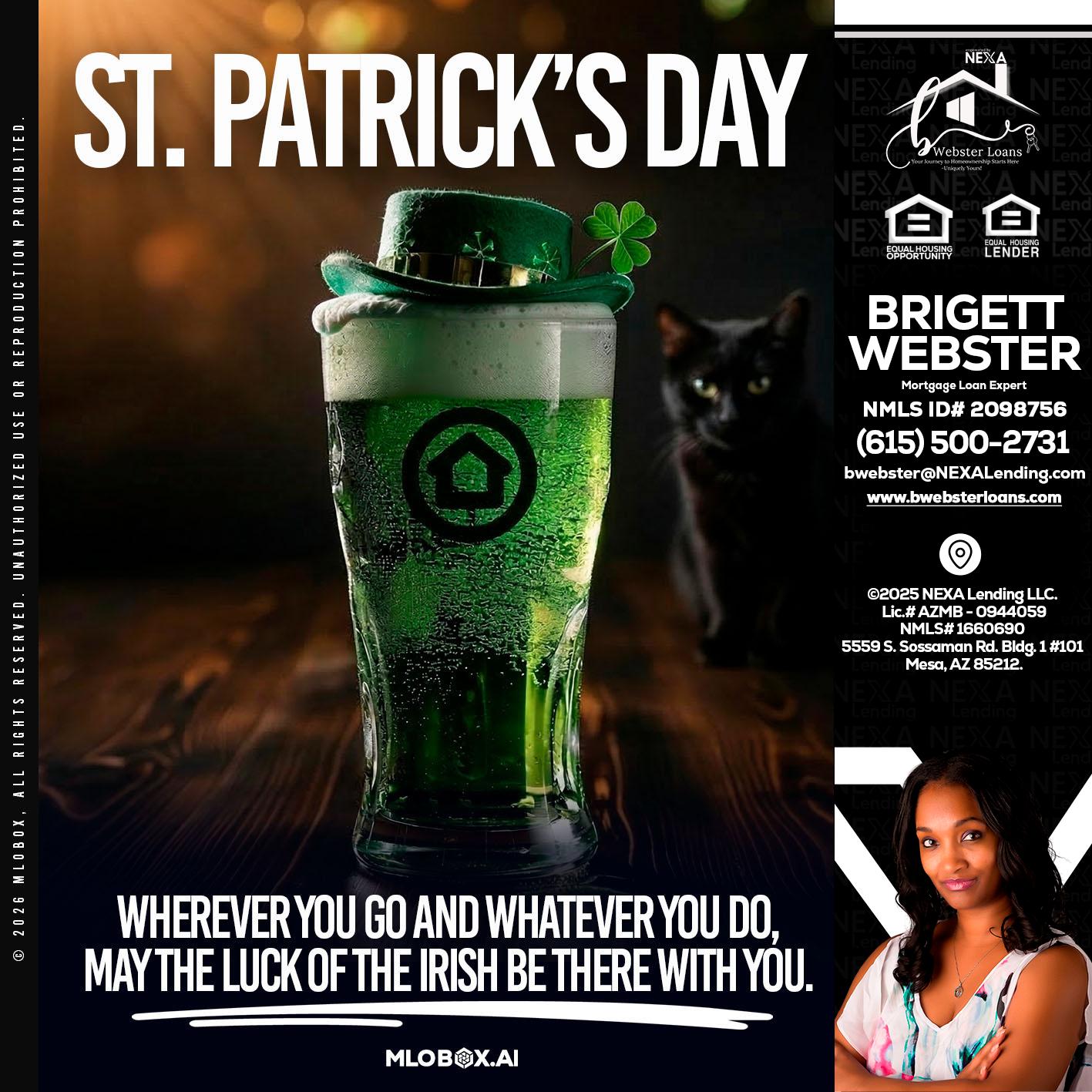 st. Patricks day - Brigett Webster -Mortgage Loan Expert