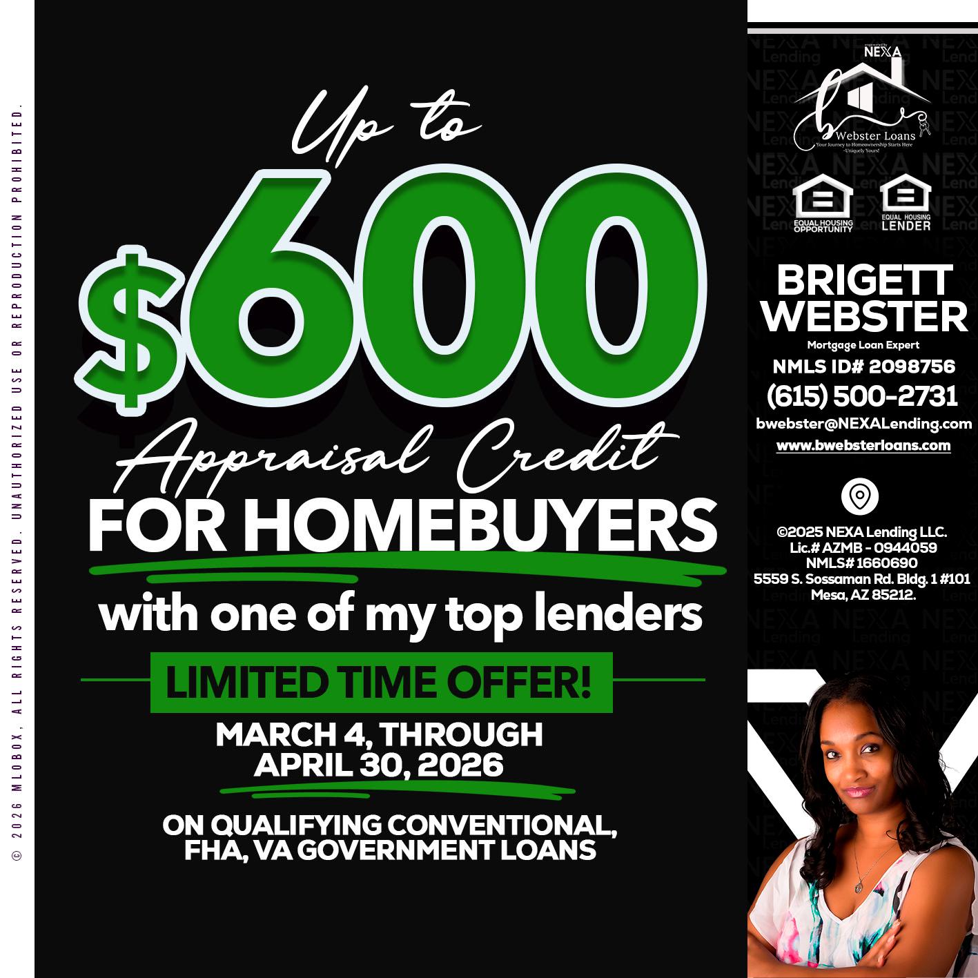 UP TO 600 - Brigett Webster -Mortgage Loan Expert