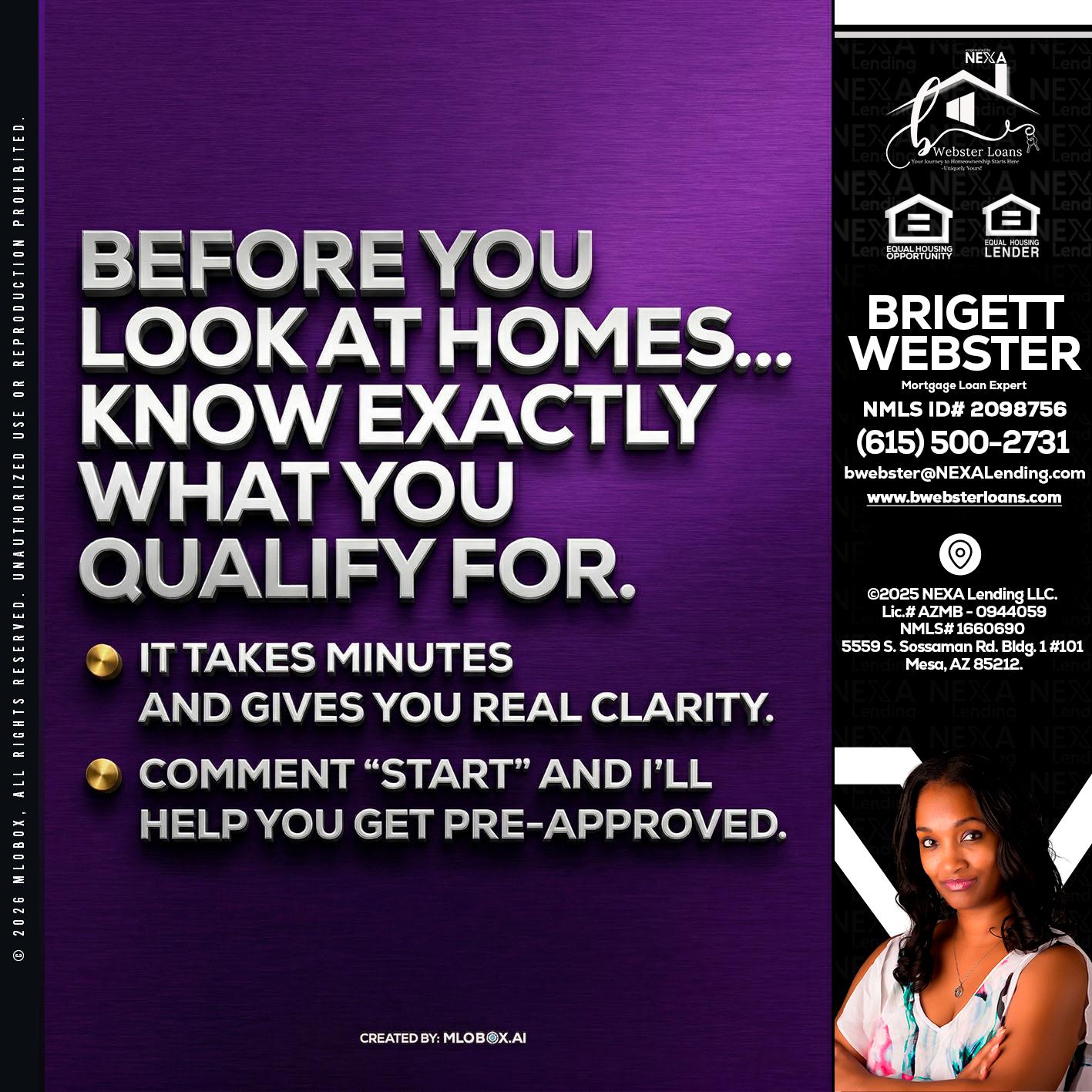 BEFORE YOU - Brigett Webster -Mortgage Loan Expert