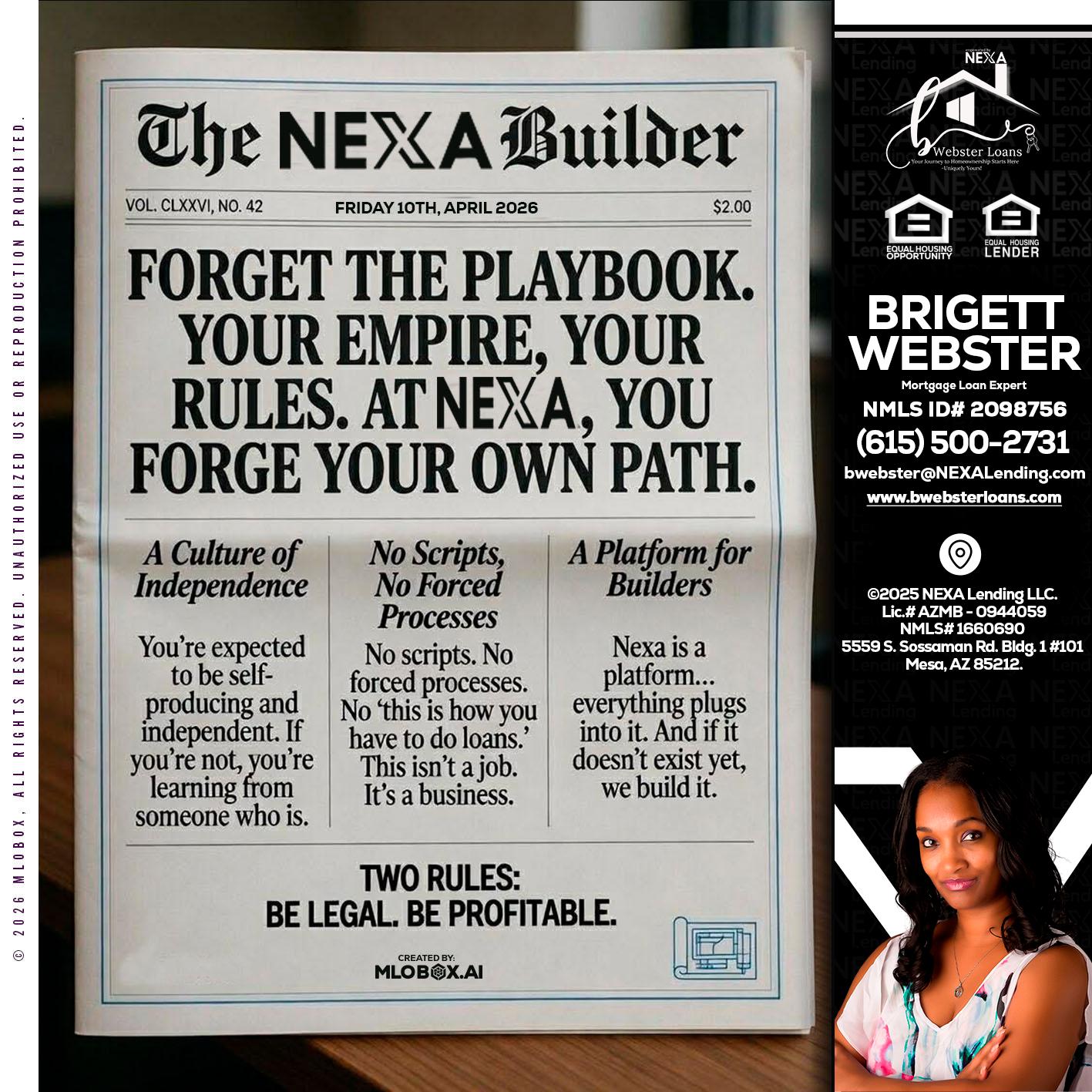 THE NEXA BUILDER - Brigett Webster -Mortgage Loan Expert