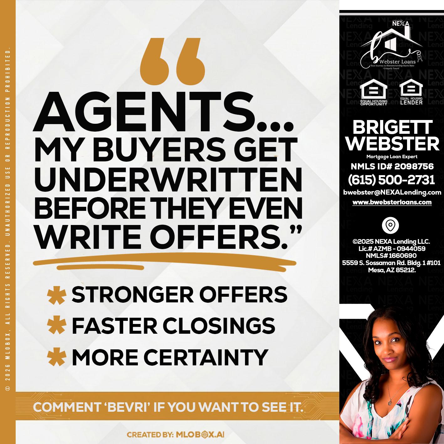 agents - Brigett Webster -Mortgage Loan Expert