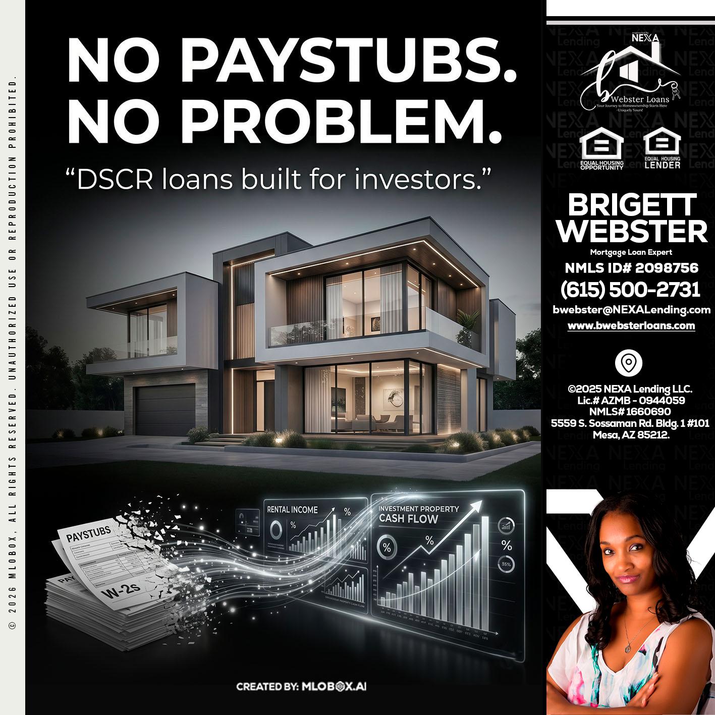 no paystub - Brigett Webster -Mortgage Loan Expert