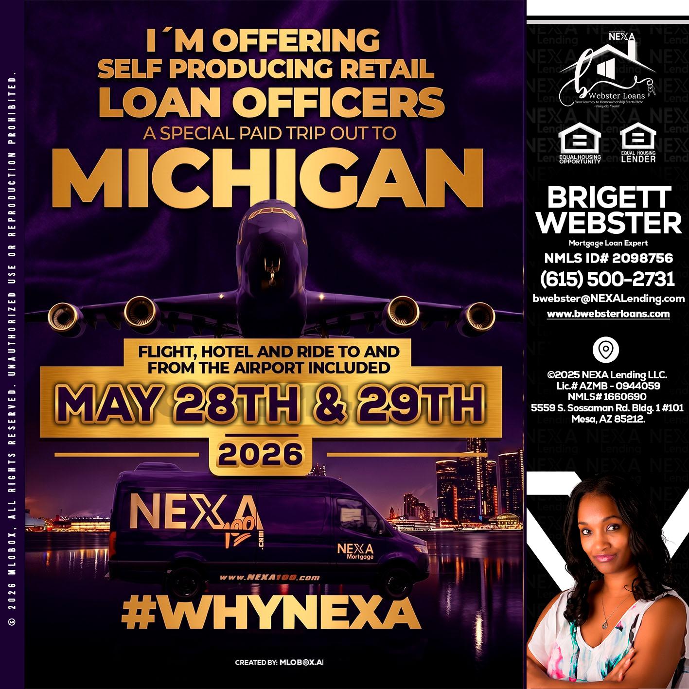 MICHIGAN - Brigett Webster -Mortgage Loan Expert