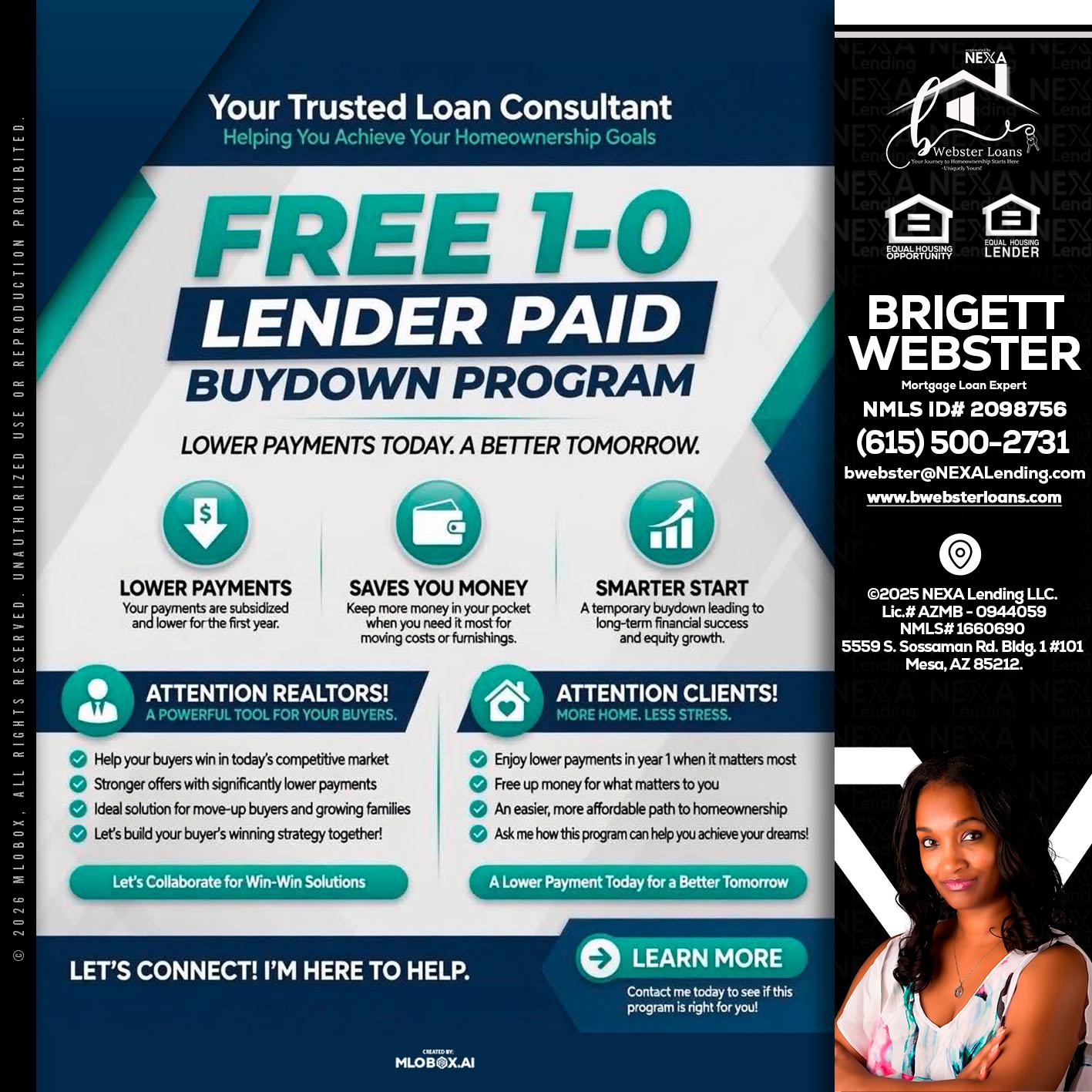 FREE 1-0 - Brigett Webster -Mortgage Loan Expert