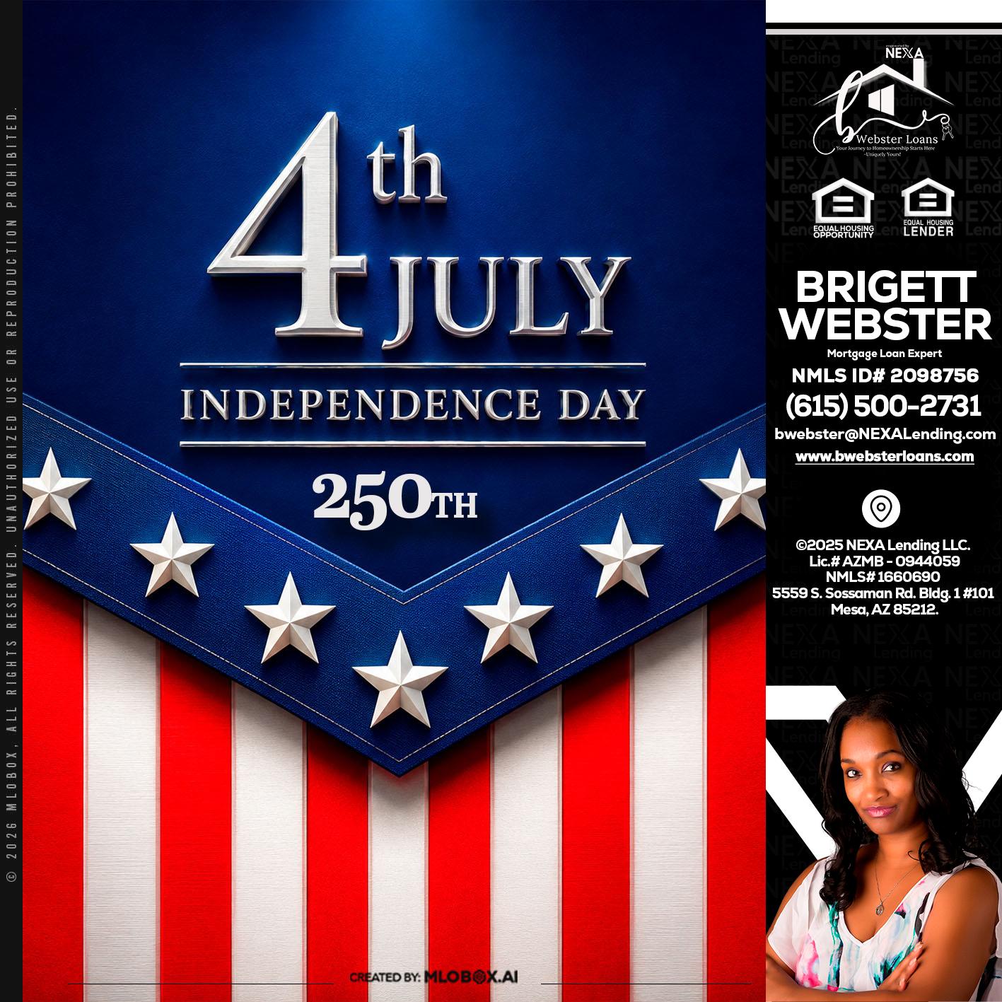 4th of july - Brigett Webster -Mortgage Loan Expert