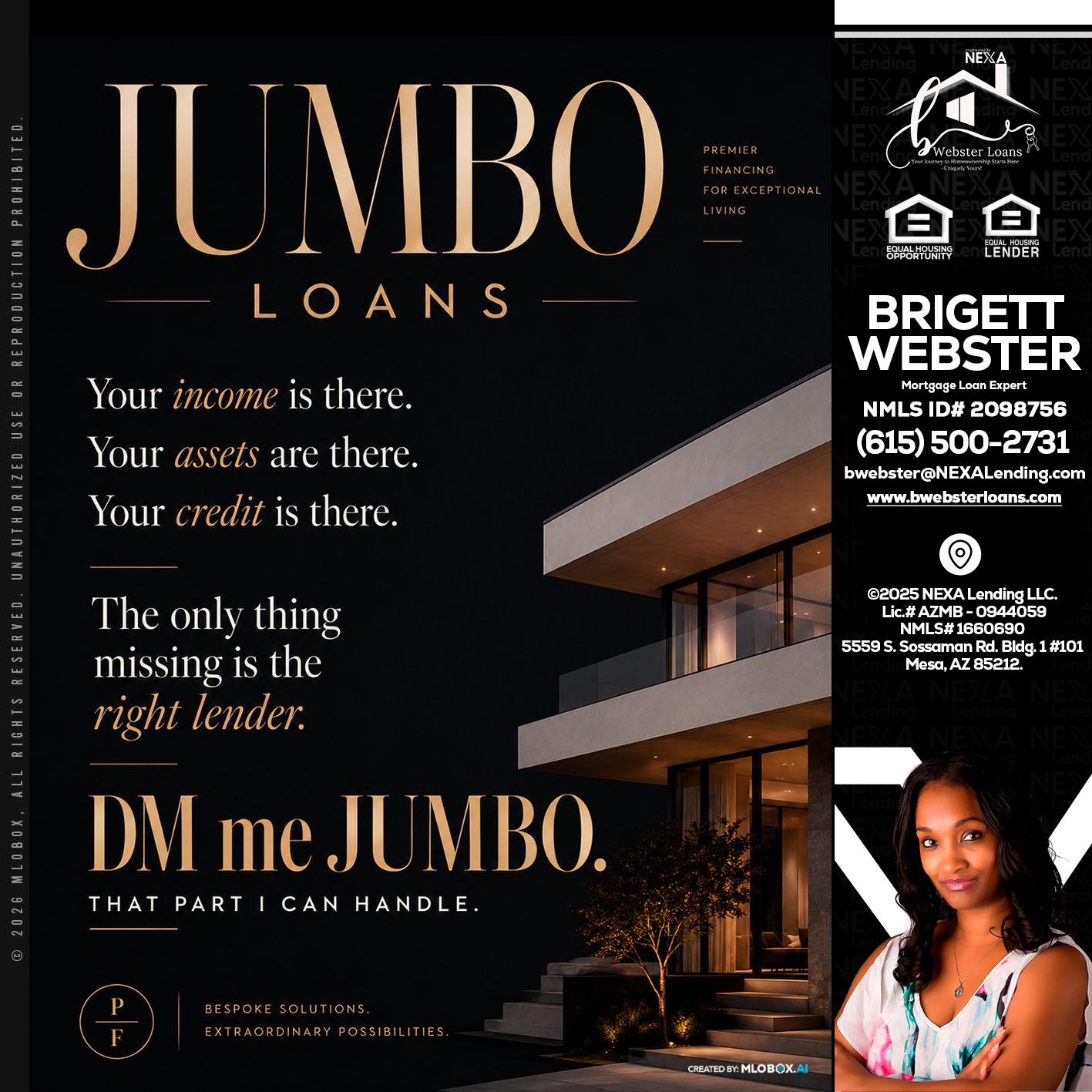 JUMBO LOANS - Brigett Webster -Mortgage Loan Expert