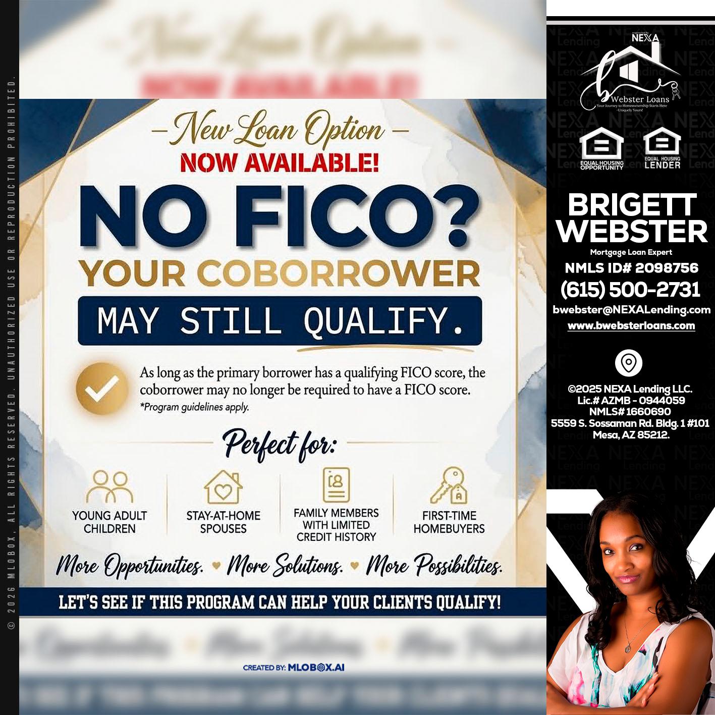 NO FICO? - Brigett Webster -Mortgage Loan Expert