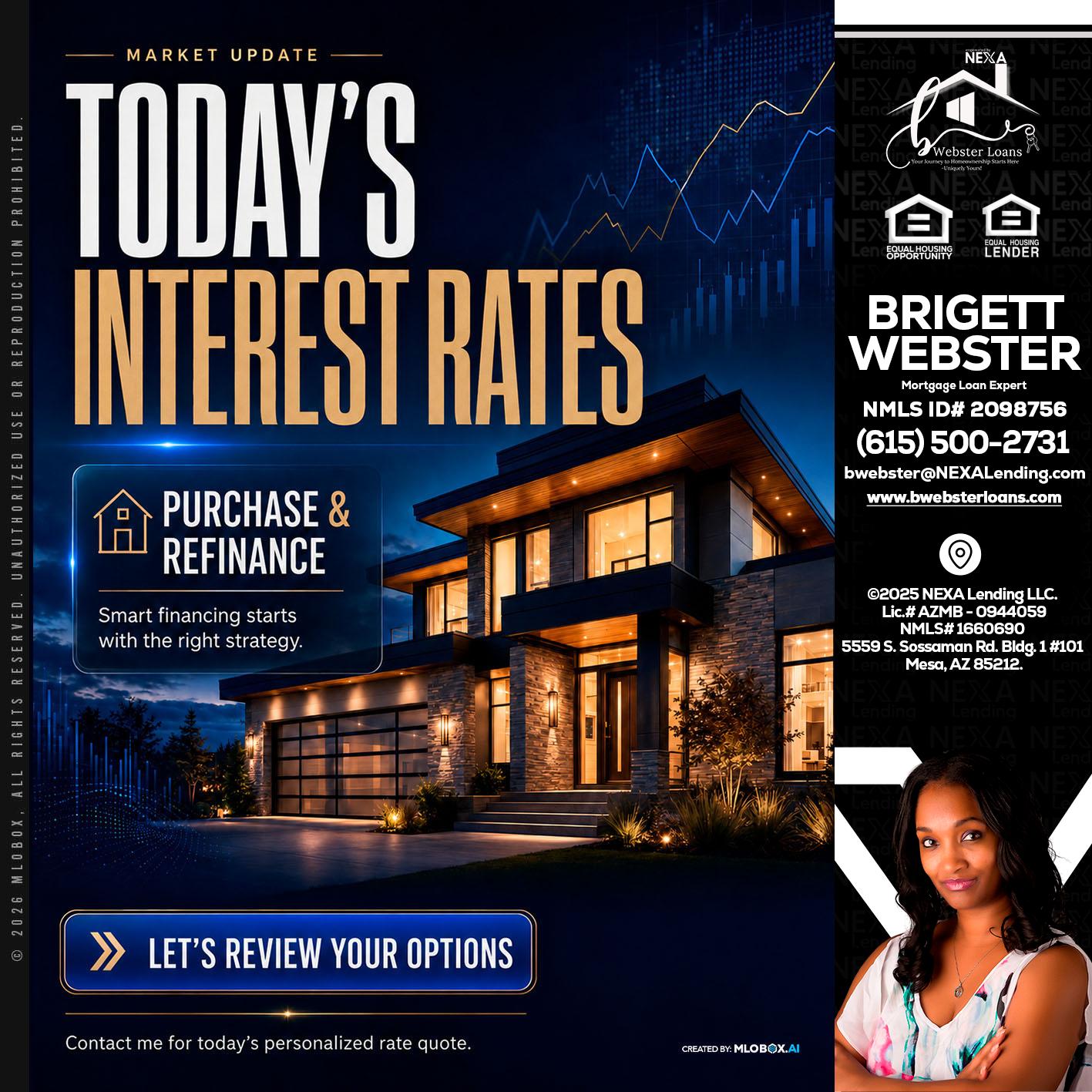 TODAYS RATES - Brigett Webster -Mortgage Loan Expert