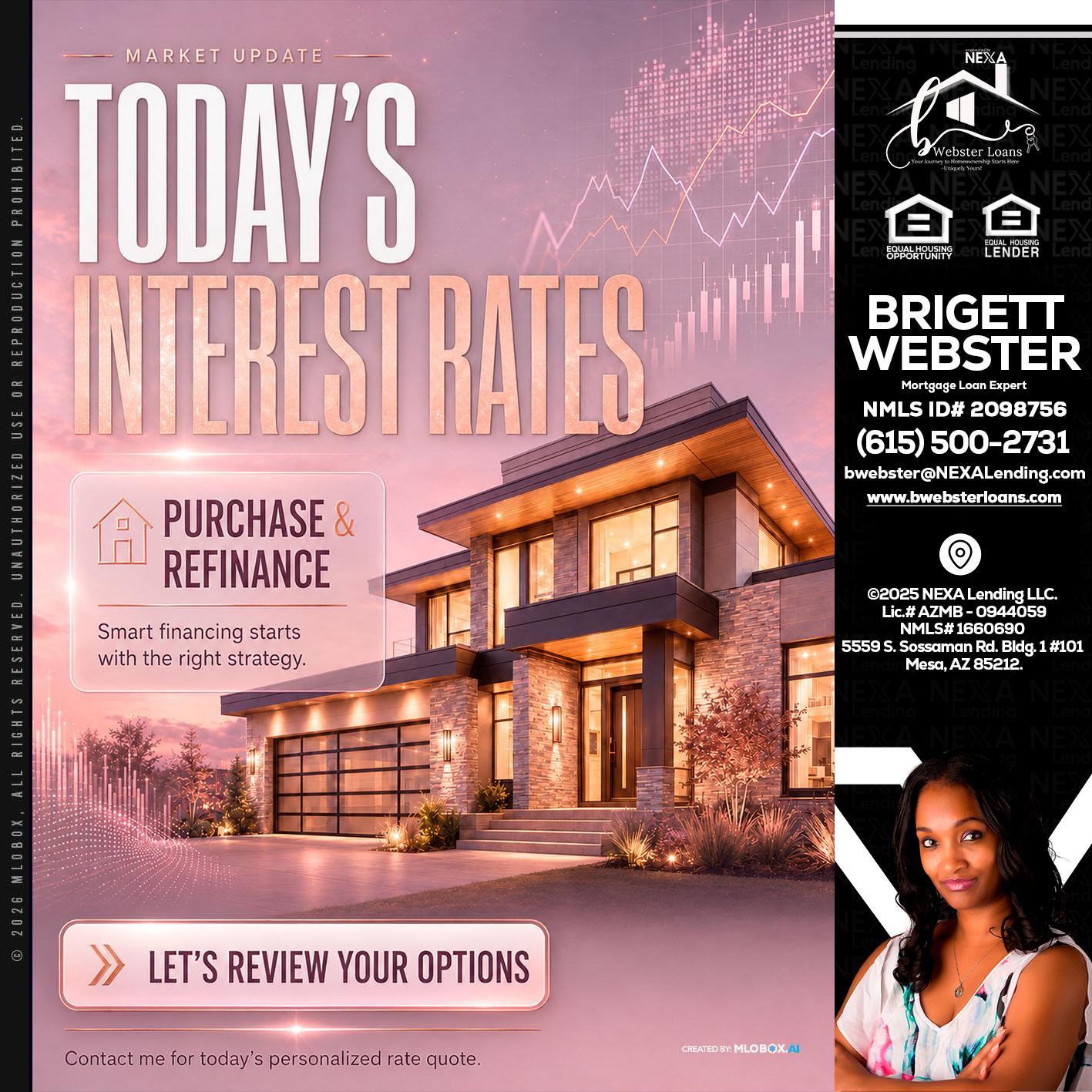 todays interest rates - Brigett Webster -Mortgage Loan Expert