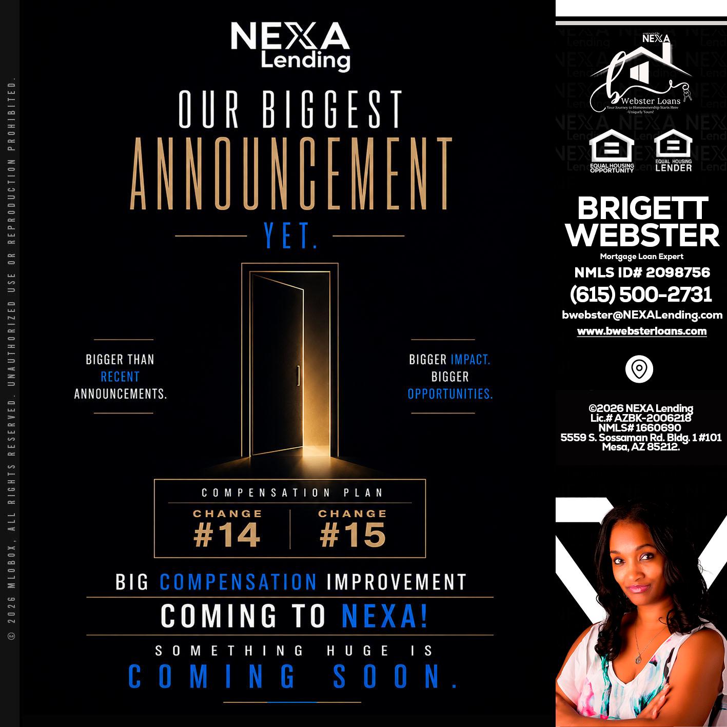 ANNOUNCEMENT - Brigett Webster -Mortgage Loan Expert
