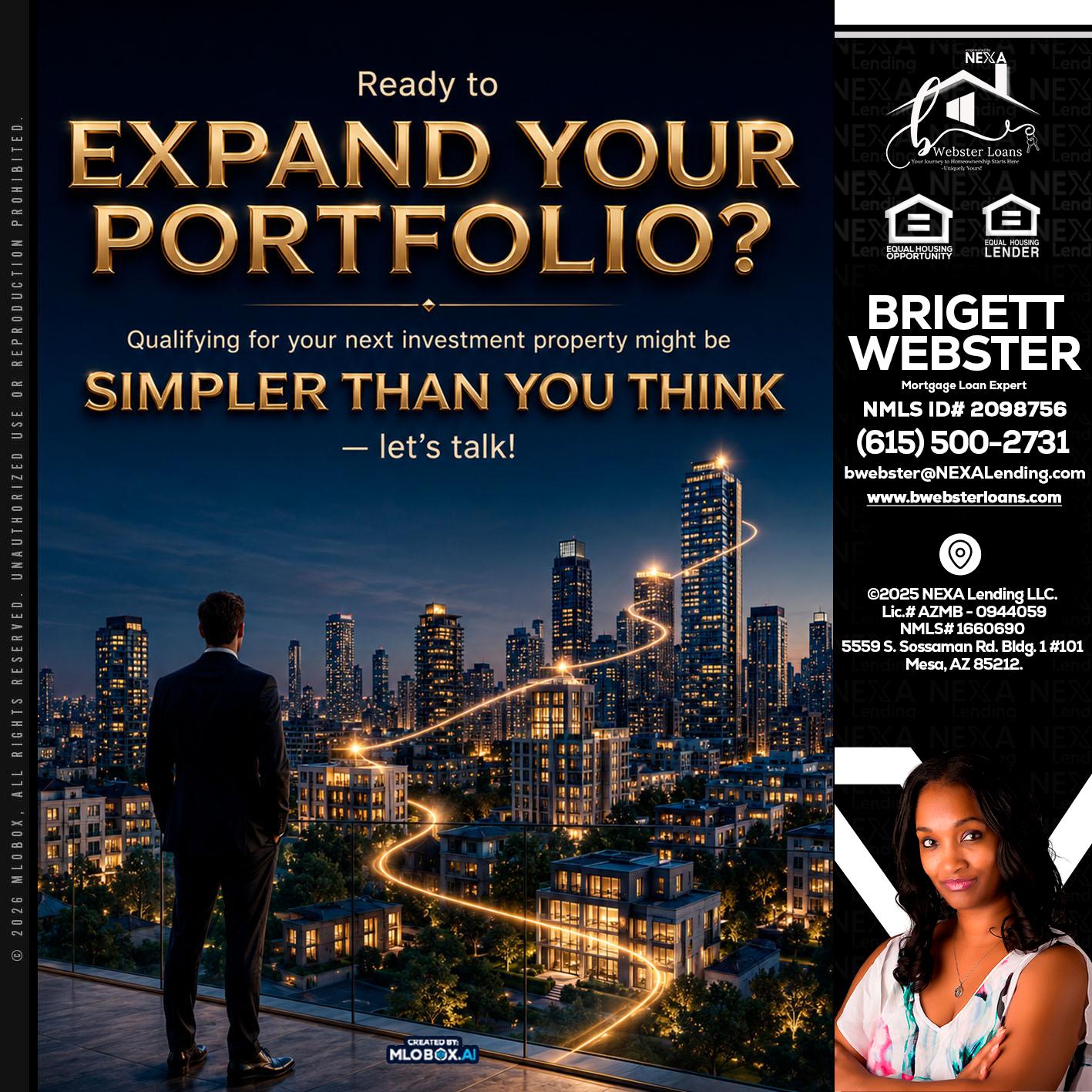 expand you portfolio - Brigett Webster -Mortgage Loan Expert