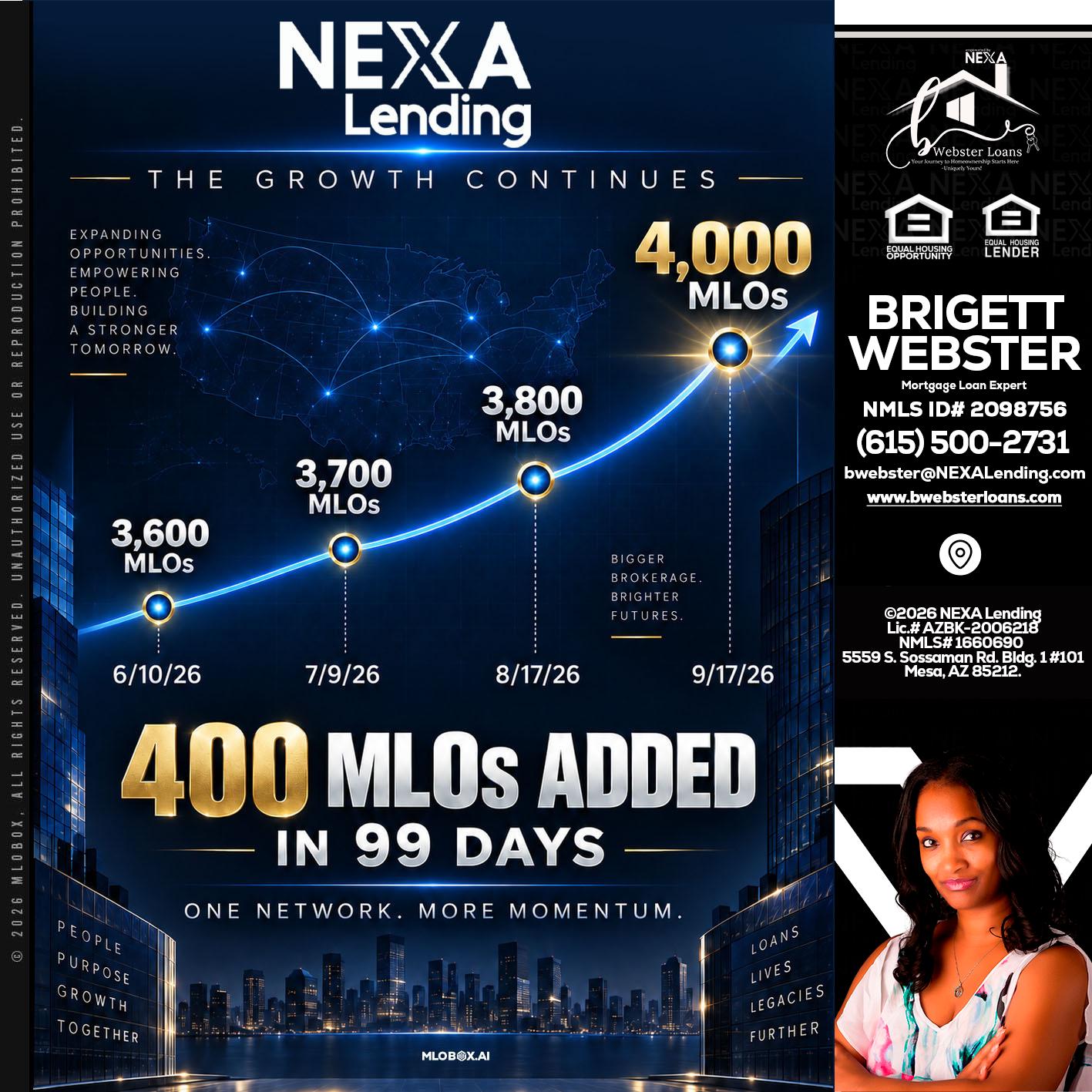 NEXA Lending 4000 MLOs - Brigett Webster -Mortgage Loan Expert