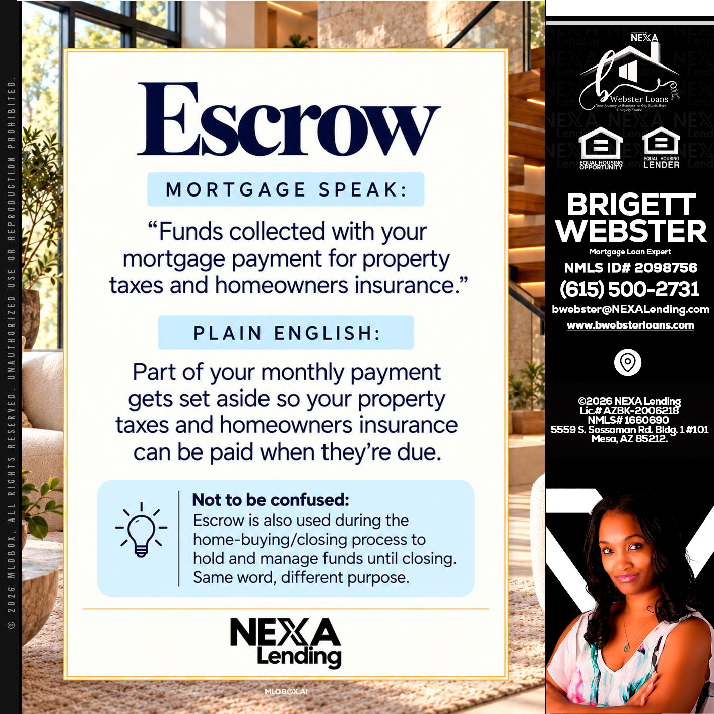 ESCROW - Brigett Webster -Mortgage Loan Expert